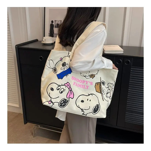 Bolsa Snoopy Y Familia Peanuts Beige Snoopy Np Beige