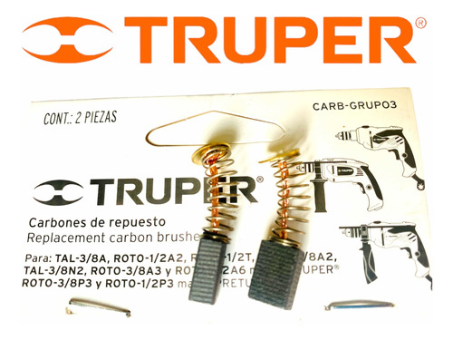 Carbones Para Taladro Rotomartillo Truper Mod.roto-1/2a2