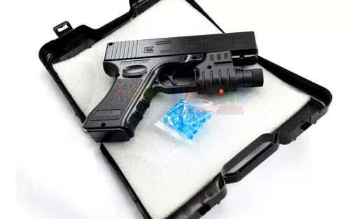 Pistola Balines Suaves Juguete Laser Niños Con Estuche