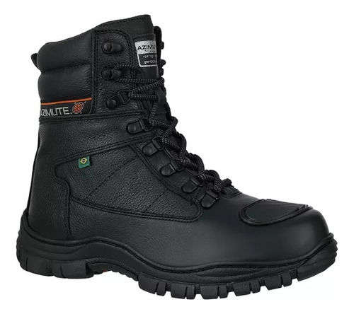 Coturno Bota Masculina Azimute Super Macio 100% Couro 1903