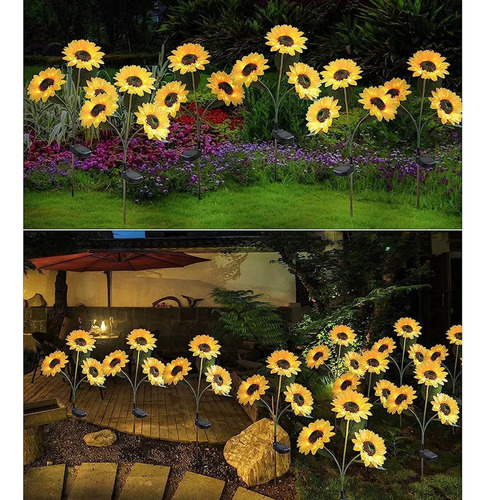2tubo De Luz Led 3 Cabezas Girasol Enchufe Lámpara De Tierra