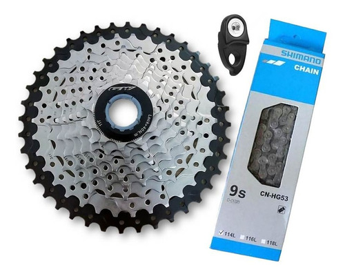 Combo Pacha Cassette 9 V 11-40 Gw  + Cadenilla Shimano Hg53