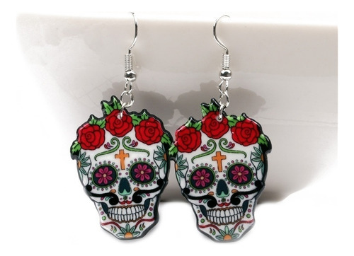 Aretes Calaveritas De Azúcar. Día De Muertos 