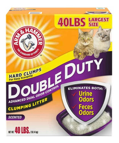 Arm&hammer Double Duty Arena Para Gatos Perfumada 40 Lbs x 18.14kg de peso neto