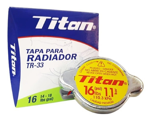 Tapa Radiador 1.1 Bar Alta  Camry  Terios  Machito  Autana