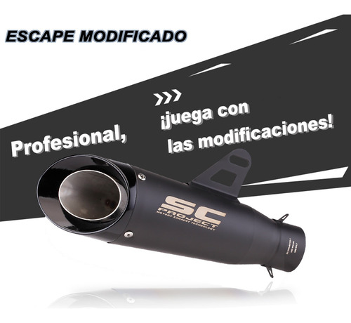 Silenciador De Tubo De Escape De 38-51mm Para Motocicleta