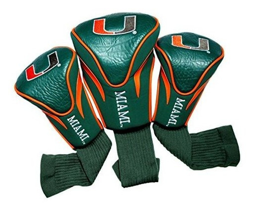 Ncaa Miami Hurricanes 3 Pack Contorno Golf Club Headcover.