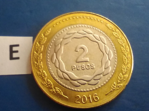 2016 Monedas Argentinas De Dos 2 Pesos Bime Sol
