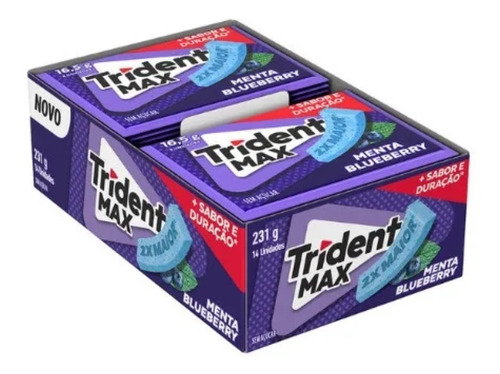 Trident Maxx Menta Blueberry Caixa 14 Unidades 231g