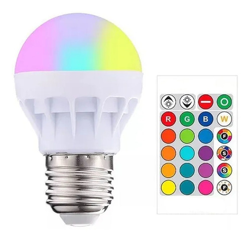 Ampolleta Led Rgb 5w Con Control E-27 Ac85-265v Dbg1136