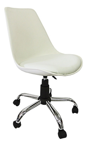 Imagem 1 de 2 de Cadeira de escritório Pelegrin PEL-C032A  branca com estofado de couro sintético