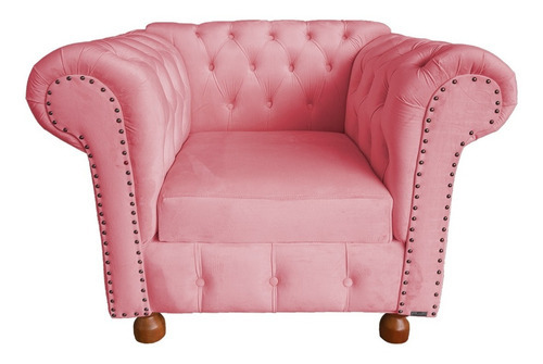 Sillón capitone clásico Luís XV de Chesterfield, color gamuza, rosa, tela, diseño para obtener más opciones de color, consulte la penúltima imagen del anuncio