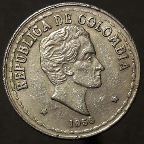 Moneda Colombia 20 Centavos 1956 