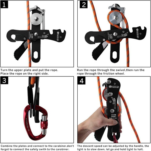 Imagen 4 de 4 de Dispositivo De Aseguramiento De Cuerda Para Rapel Newdoar