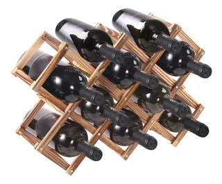Cava Kincebra Porta Botellas De Vino Plegable De Madera 10 Botellas Color Marron