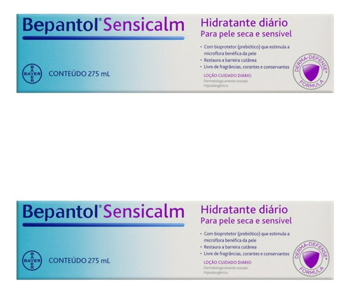 Kit Hidratante Corporal Bepantol Sensicalm C/ 2un De 275ml