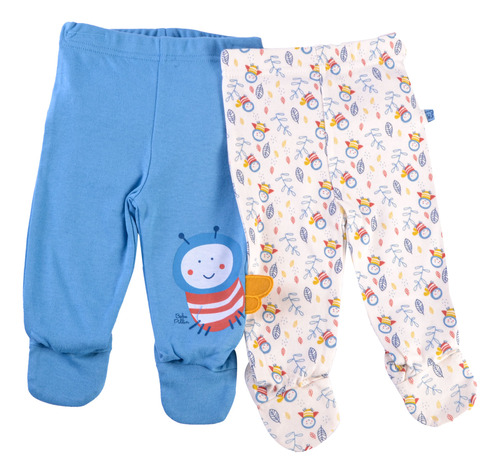 Pantalón Con Pie Gamuza Pack 2 Pcs. Recién Nacido Niño