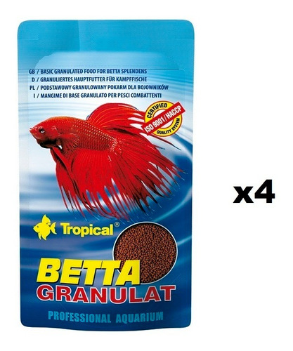 Betta Granulat 5g Alimento Granulado Peixe Betta (sachê) X4