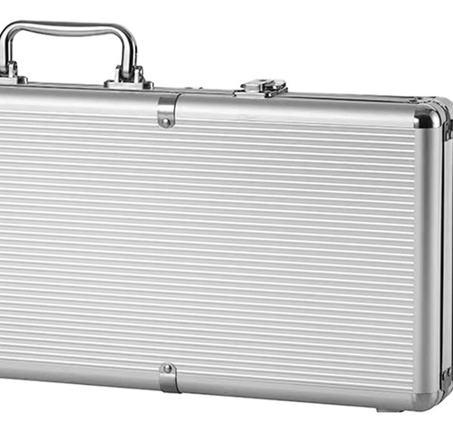 Estuche De Aluminio Premium Para Chips Para Viajes Y Plata