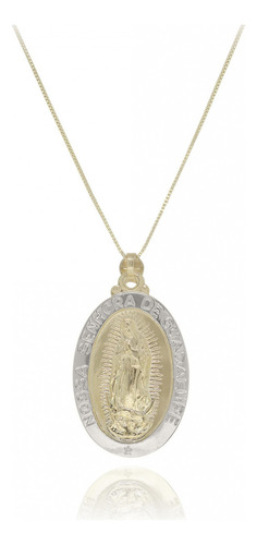 Colar Nossa Senhora De Guadalupe Folheado A Ouro C/