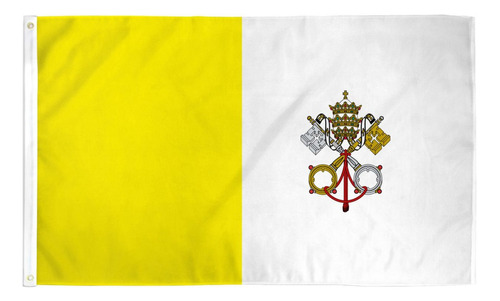 Bandera Cristiana  Del Vaticano 90 Cm X 60 Cm