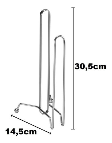 Suporte Para Porta Rolo De Papel Toalha Cozinha Arthi Cor Cromo Fosco Liso
