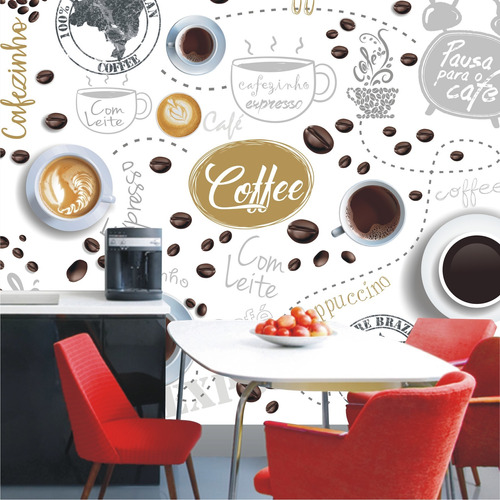 Papel De Parede Café Cozinha Lavável Gg Cafe Cafeteria M103