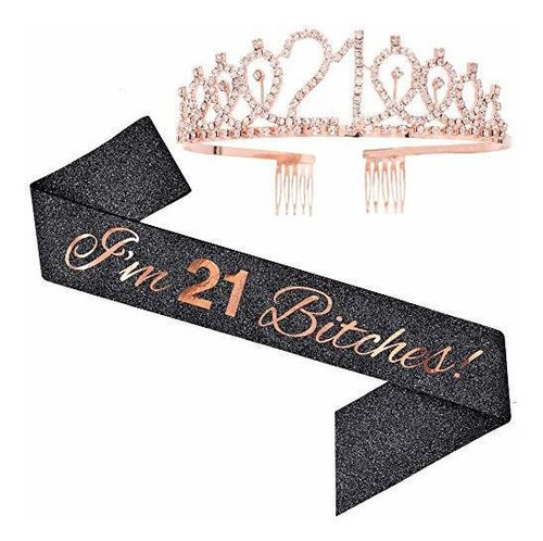 ¡tengo 21 Perras! Set De Tiara De Sash & Rhinestone - 21º Re