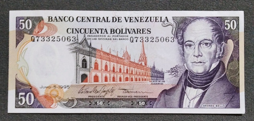 Billete De 50 Bolívares Año 1995, Estado Unc