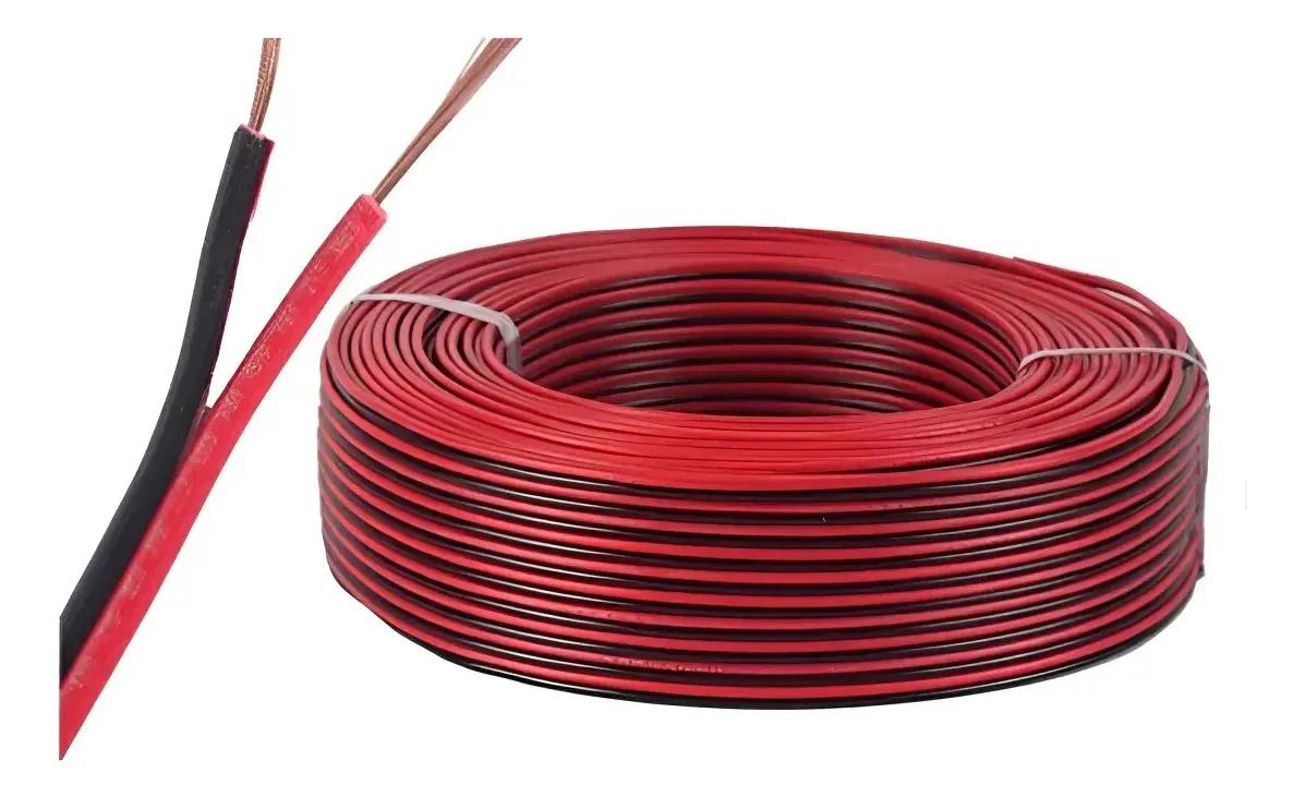 Cable Para Bocina Automotriz Bicolor Calibre 18 100m Rufus Bicolor Rojo/Negro