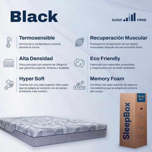 Colchón Sleepbox Black - 2 Plazas 140x190cm