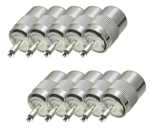 Conector Pl259 Macho Uhf De 10 Unidades Para Rg58 Rg142 L