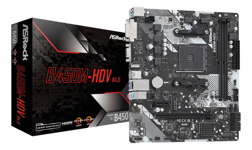 Motherboard Asrock Amd B450m-hdv R4.0 Am4 Hdmi Ddr4