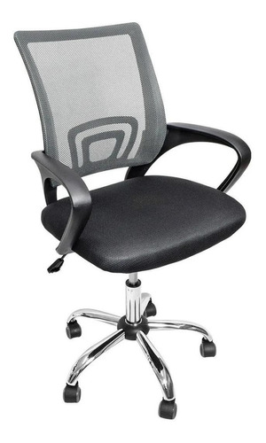 Silla de escritorio Top Living F-SILL2 ergonómica  negra y gris con tapizado de mesh y tela