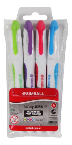 Marcadores Para Pizarra Blanca X 4 Colores Fancy Simball