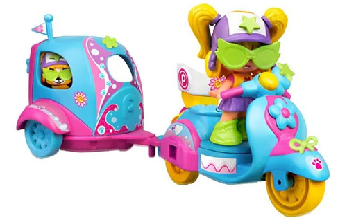 Pinypon Muñeca + Moto Con Carrito + Mascota (3433)