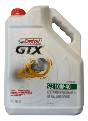 Bidon De Aceite Castrol Gtx 10w-40 Semisintetico 4 Litros 