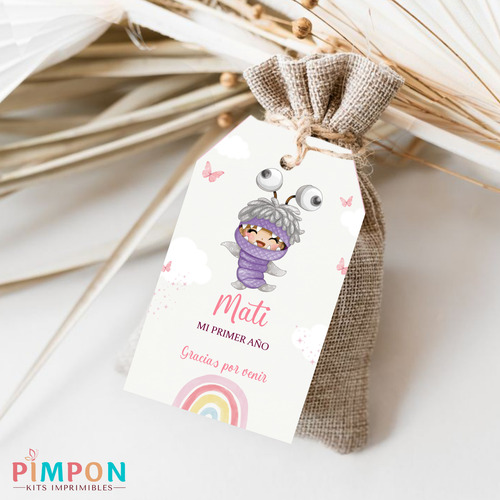 Kit Imprimible Monster Inc Acuarela Niña Boo -texto Editable