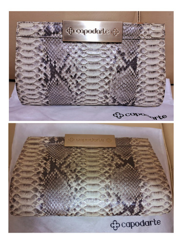Bolsa Clutch Python/pyton/phiton/piton Cobra Legítimo Nude Python Ouro