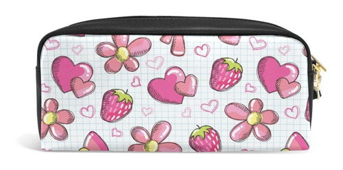 Ablink Cute Strawberry And Flowers Pencil Pen Case Pouch