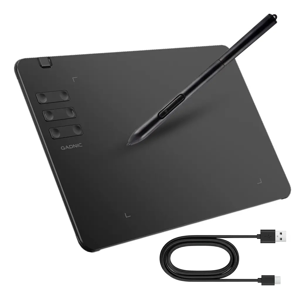 Tableta Gráfica Gadnic T605 con Bolígrafo Conexión Dibujo Digital Diseño 8192 Niveles de Presión Multiple Sistema Operativo Facil Conexion