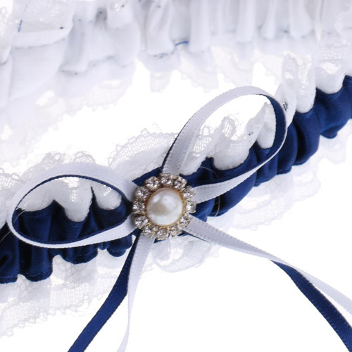 5 Navy Blue Satin Ribbon Hair Accessory For Wedding 5 Pcs