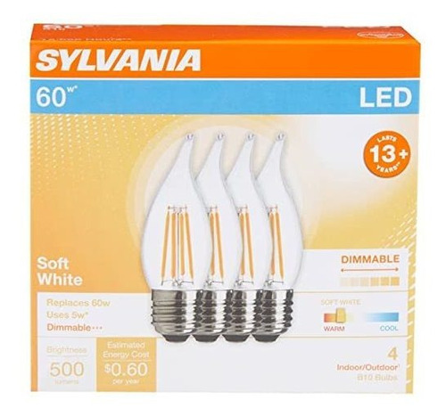 Bombillo, Focos Led, Ilum (4 Unidades) Sylvania Led Candle B