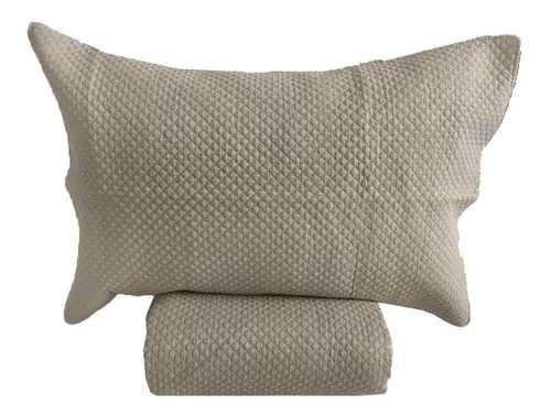 Cubrecama Queen Size Stone Washed Calidad Premium Color Taupe Celine