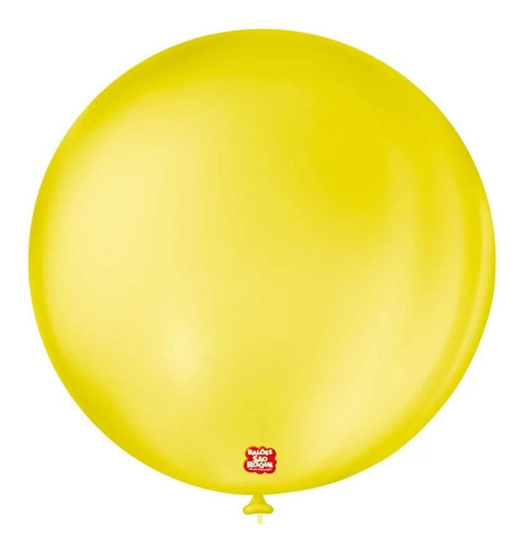 Balão De Látex Amarelo Citrino 5 Pol 13cm São Roque 50 Unid