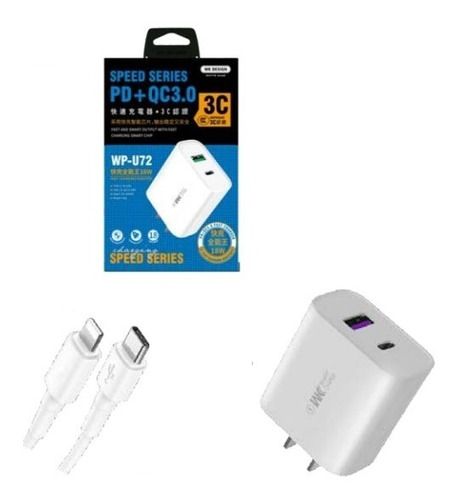 Cargador  Super Fast Charge (carga Rapida)  Tipo C + Usb 