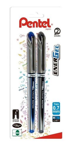 Set 2 Lápices Gel Pentel Energel 0,7 Mm