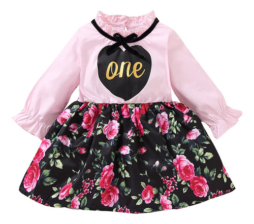 Vestido K Para Niñas Recién Nacidas, Manga Larga, Lazo En Fo