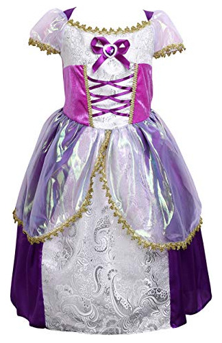 Traje De Vestir De Princesa De Niñas Princesa Rapunzel