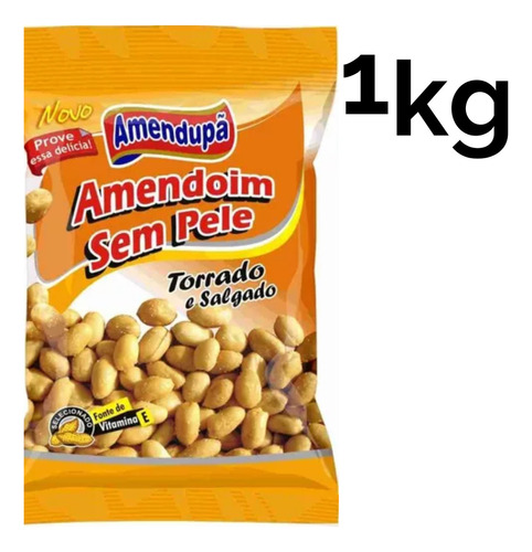 Amendupã amendoim torrado sem pele com sal 1kg